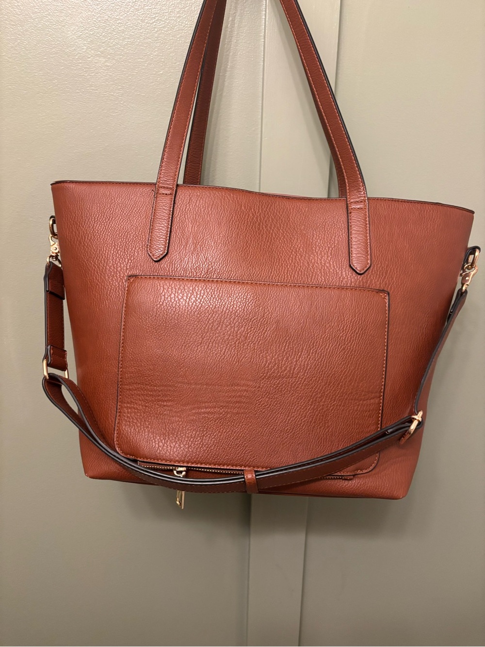 Poppy & Peonies Brown Go-Getter Tote Laptop Bag